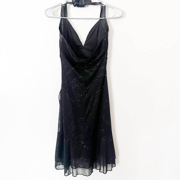 Vintage Y2K Taboo Dark Fairy Babydoll Dress Sparkly Whimsigoth Small Prom Black - Picture 7 of 16